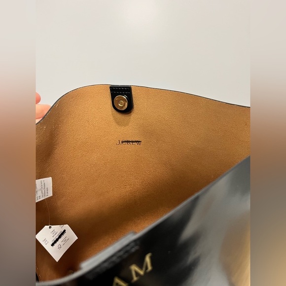 j-crew-red-bag.jpg?v=1724414380 NEW J. Crew Edie bucket bag in black Italian leather CB969 $268 Monogrammed KAM